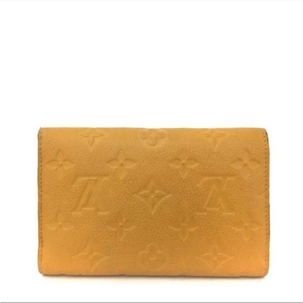 Louis Vuitton Yellow Leather Monogram Empreinte Sarah Wallet Snap Closure - Picture 4 of 4